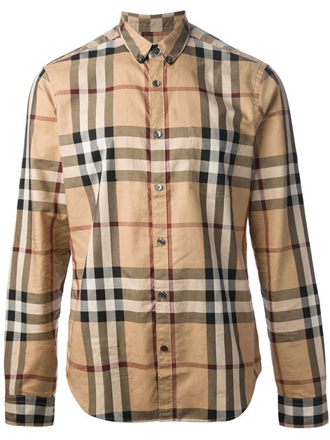 burberry men's check cuff shirt|Burberry checkered shirt.